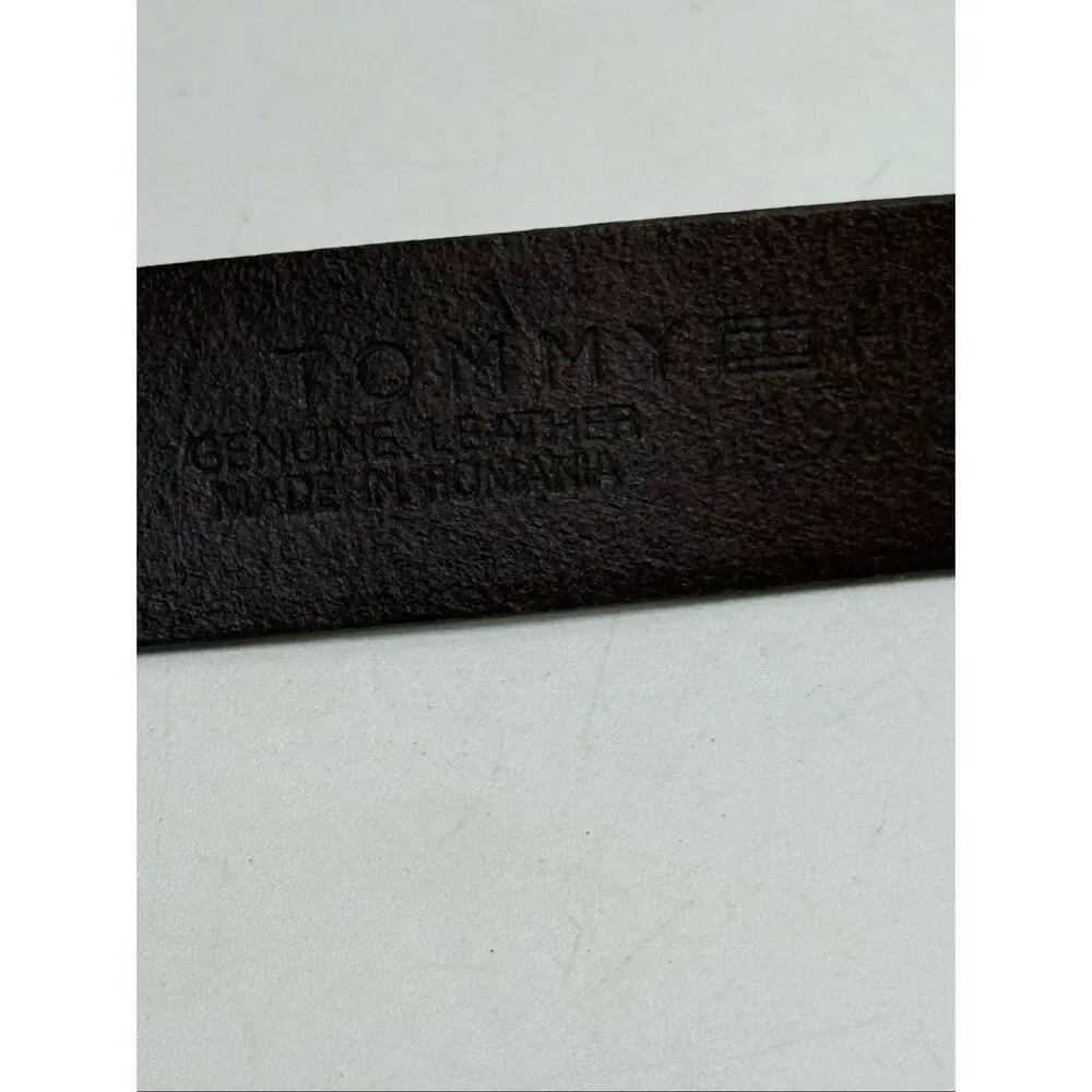 Tommy Hilfiger Brown Genuine Leather Belt Size 36” See Description